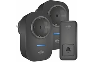 ELRO DB4000 Drahtloses Kinetic Türklingel-Set - mit 2x Steckempfänger mit Steckdose - keine Batterien nötig - 150 Meter