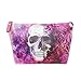TaylorHe Make-up Bag Cosmetic Case Toiletry Bag Printed PVC zipped top Pink Floral and Skull