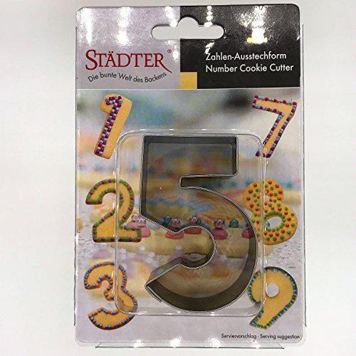 Ausstecher * ZAHL: FÜNF * zum Kekse Backen oder Basteln von Städter // Mottoparty Kindergeburtstag Kinder Geburtstag Feier Fest Party Motto Ausstechform Ausstechformen Lernen Geburtstag Mathe Schule Keks