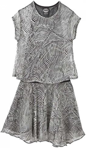 Chipie Girl's Black&amp;white Junior D2  Animal Print Dress -  Grey - 18 Years