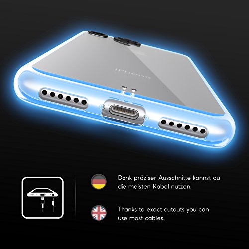Urcover   Funda iPhone 6   6s Carcasa Luz Cambio de Color LED de Flash Light Back-Case Colores Regulables en Dorso Funda Transparente