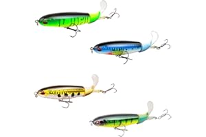 BSSOWE QQWW Esche Pesca con Esche Artificiali, 4 Pezzi Esche Pesca Realistiche, Esche Pesca Bioniche, Luccio con Esche Artificiali, Topwater Fishing Lure, per Esca Universale per Tutti i Tipi di Pesce