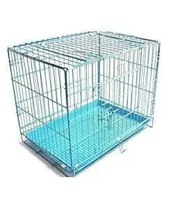 PSK PET MART 36 Inch Metal Cage Iron and Plastic Cage with Removable Tray for Dogs and Rabbits