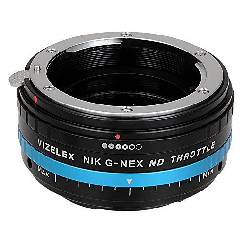 Fotodiox Vizelex ND Throttle Adaptateur d objectif Nikon G avec Filtre pour Appareil Photo Sony Noir
