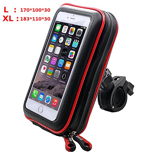 ICOOM Supporto per SmartPhone impermeabile universale V2 di montaggio manubrio della moto, bicicletta Custodia impermeabile con per GPS, Apple, Android, Smartphone, iPhone 6S / 6/ 6 Plus, Samsung Gala (XL)