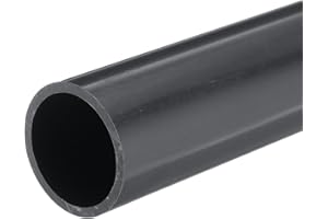 QUARKZMAN Tube Rigide en PVC Tube Rond 34mm ID 40mm OD 20cm de Long Gris Foncé pour Conduite d'Eau, Manchon de Câble