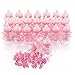 Produktbild QILICZ 24 stück Flaschen Geschenk Box Gastgeschenke Taufe Baby-Süßigkeit Baby Candy Box Flasche Baby + 50 stück Mini Dekoschnuller für Mädchen Shower Babydusche Party Taufe Geschenkpaket Babyparty Rosa