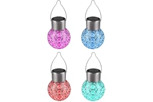 KAISHENGYUAN Lampade Solari da Giardino,Lanterne Solari da Esterno Luce Solare LED per Festa,Terrazza,Gazebo (4*Luce Colorata)
