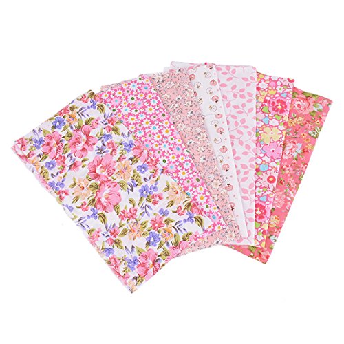 Souarts Set Stoffpakete DIY Baumwolltuch 25cmx25cm Rosa - 3