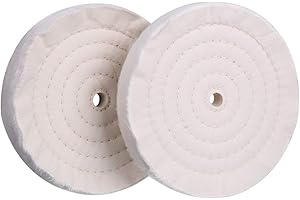 SCOTTCHEN Buffing Polishing Wheel 8" x 5/8" Arbor x 70Ply White Fine Cotton for Bench Grinder - 2 PCS