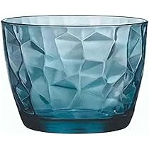 Bormioli Rocco 090789 Romantic Set Of 4 Glasses, Glass, Light Blue, 34 Cl