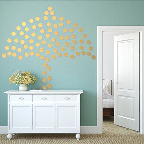 Outus Wandtattoo Konfetti Gold Dot Aufkleber 1.2 Zoll für Hauptdekor (216 Stück, Gold) - 5