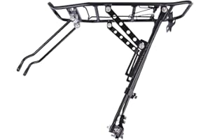 Youwise Portapacchi per bicicletta in alluminio, per 24 – 29 pollici, portata fino a 50 kg, per mountain bike, colore nero