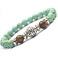 Bracciale Uomo Con Pietre Naturali: Ematite, Turchiese E Occhio Di Tigre, Perle 8mm
