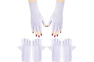 Arqumi UV Gloves for Gel Nails, 2 Pairs anti UV Gloves for Gel Nail Light Lamp Dryer Nail Art Fingerless UV Protection Gloves for Gel Manicure Lavender