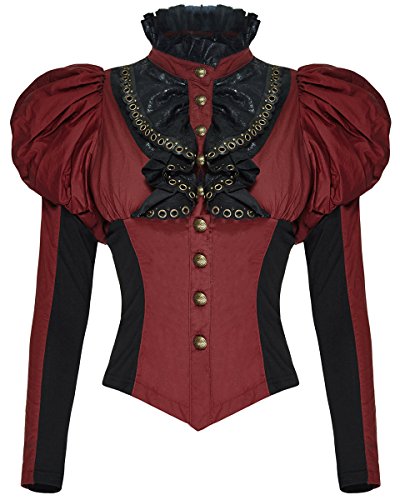 Punk Rave Womens Steampunk Shirt Top Red Black Steampunk Gothic Blouse Victorian steampunk buy now online Punk Rave Womens Steampunk Shirt Top Red Black Steampunk Gothic Blouse Victorian steampunk buy now online