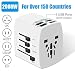 Produktbild HANPURE Reiseadapter, 2000W Universal Reisestecker, Travel Adapter mit 4 USB 3.0 Anschluss, Internationale Ladegeräte für USA, UK, Spanien, Kanada, Australien, Niederlande über 200 Ländern (Weiß)