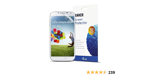 Anker Screen Protector For Samsung Galaxy S4 3 Pack Xtreme Scratch Defender Crystal Clear High Response Premium With Lifetime Warranty Amazon Co Uk Electronics