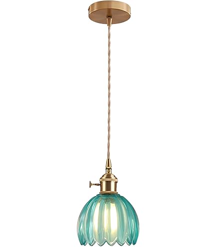 Lampadario Vintage EKSED In Vetro Verde 30cm | Sospensione Regolabile Per Soggiorno, Cucina, E27