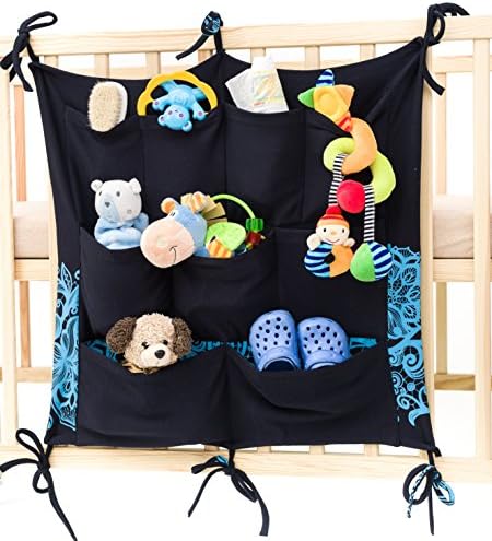 Keep Baby Room Clean &amp; Tidy w/ Cool Babypeta Stylish Organizer - Hanging Changing Nursery Organiser for Toys, Diapers, Pacifiers &amp; Other Baby Items, Fits Baby Cribs &amp; Changing Tables BLUE