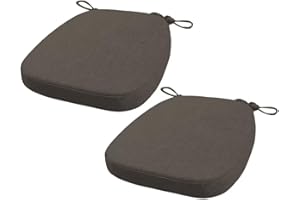 ‎ORUMRUD Orumrud 40 x 38 x 33 cm (3 cm thick) Chair Cushion, Garden Chair Seat Cushion, Dining Room Chair Seat Cushion, Washable, with Zip, Straps, Non-Slip Seat Cushion for Garden Chairs (Warm Grey, Pack of