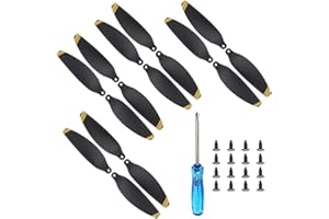 Zinueen Lot de 16 mini hélices de drone pour DJI Mavic Mini - Pièces de rechange pour drone DJI Mini Drone - Vol silencieux et rapide, feuilles faciles à changer (bord doré)