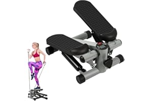 Panana Mini Stepper for Exercise, Low-Impact Stair Step Cardio Equipment with Resistance Bands, LCD Displaya, Anti -slip Foot Pedal, 330LBS Loading Capacity Home Workout