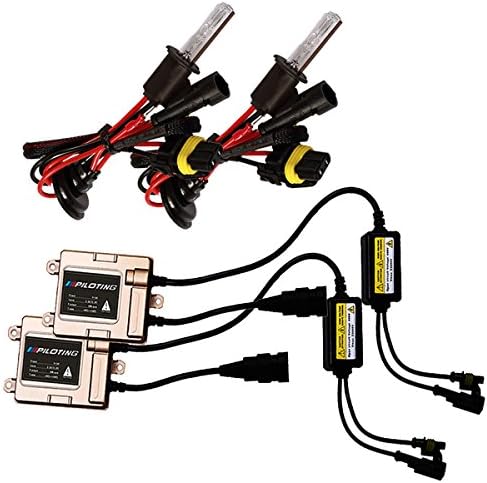IIIPILOTING 12v 35w H1 Fast Bright Slim HID Xenon Conversion Kit Quick Start Aluminum Ballast AC HID Headlight (8000k)