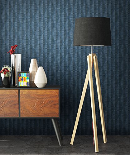 Tapete Blau Vliestapete in Natur Optik , schöne, moderne, edle Tapete im Grafik Design , für Wohnzimmer, Schlafzimmer oder Küche inklusive Newroom Tapezier Ratgeber mit Tipps für perfekte Wände - 8