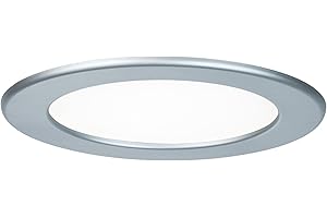 ‎PAULMANN Paulmann 92071 LED Einbaupanel rund Deckenleuchte 12W Licht 4000K Neutralweiß LED Panel Chrom matt IP44 spritzwassergeschützt
