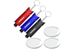 3 Piezas Cinturón de Seguridad de Emergencia Cortador Llavero, BOSOIRSOU 2 en 1 Rompe Cristales Herramienta de Escape de Emergencia Accesorios de Coche