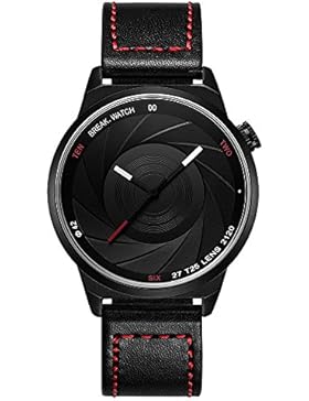 Break Marke neue Herren Damen Unisex Cool Sports einfach rot Lederband Quarz Creative Fashion Fotografen Serie...
