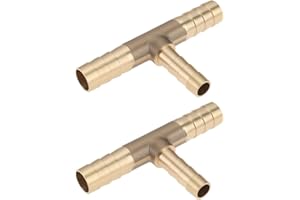 LT Easiyl 2 Raccords Cannelés en Laiton en T de 8 Mm 6 Mm Et 8 Mm pour Connecter Facilement Les Conduites d'air d'eau de Carburant de Fioul