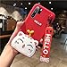 Produktbild SOOCX Persönlichkeit Huawei P30 stereoskopische Telefonabdeckung P30pro Silikon All-Inclusive-Schutzhülle P30lite Cartoon niedlich weiche Hülle Anti-Fall mit Lanyard (Color : Red, Größe : P30 Pro)