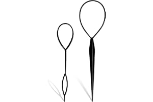 Trimming Shop Topsy Tail Hårögla Set – Flexibla Stylingverktyg för Hästsvans och Flätor, Svart Hårstylingkit för Kvinnor och Flickor (2-pack)
