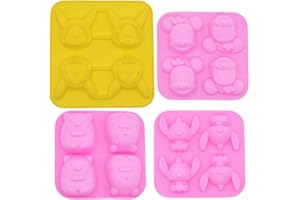Simmpu 4 Pezzi 4 cavità Stampo in Silicone a Tema Simpatico Cartone Animato Mouse Stampo Koala Stampo Mago Tascabile Stampo Criceti Stampo per Cioccolato Caramelle Biscotti Sapone