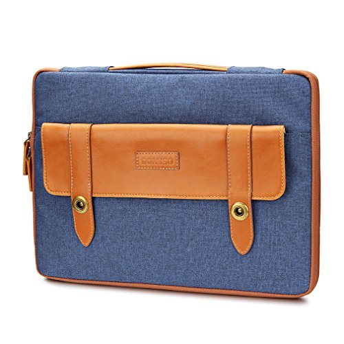 DOMISO 14 Zoll Aktentasche Stil Laptophülle Tragetasche Tragetasche Abdeckung Mit Griff Laptop Sleeve Notebook Cover , Blau - 3