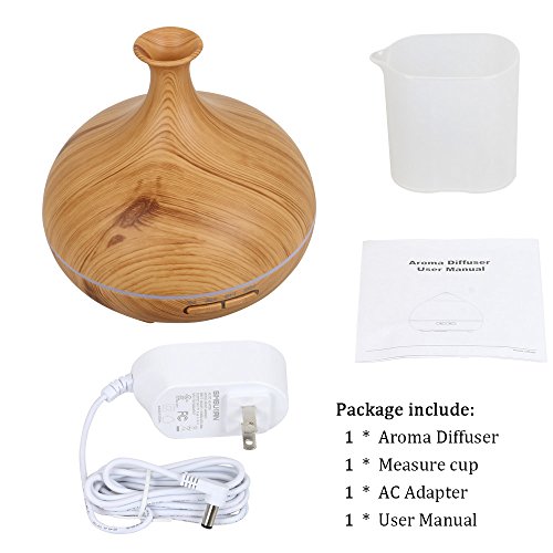 Dricar LED Luftbefeuchter 300ML Ultraschall Aroma Diffuser Befeuchter Tragbare Holzmaserung - 2