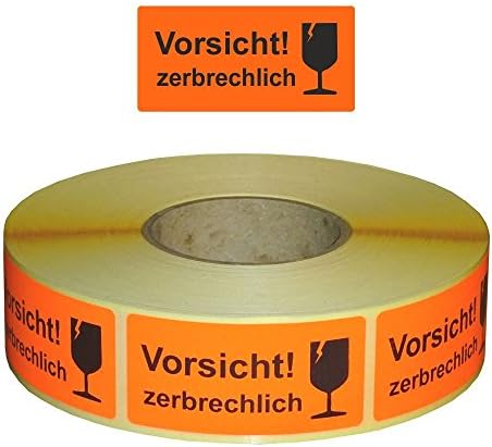 'Careful Fragile Warning Stickers/Shipping Labels on a Roll – 30 x 62 mm [Pack of 1000)