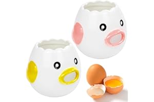 OVBOVA 2 Piezas Separador de Huevos de Gallina,Separador de Huevos de Cerámica,Separador de Yema de Huevo,Separador de Yema de Huevo de GallinaRoségoldseparador Herramienta para Hornear