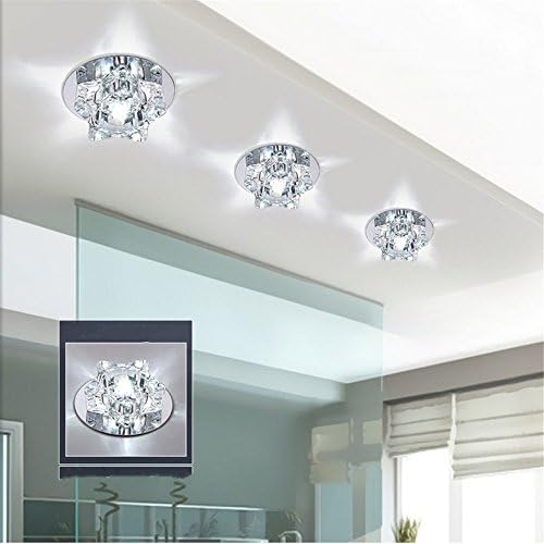 GZEDG 3w Crystal Ceiling Light LED Ceiling Loudspeaker Ceiling Light Downlight D12cm ( Color : White light-Concealed )