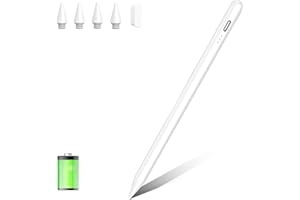 AMZCASE Stylus Pen for iPad 2018-2022, Stylus Pen Compatible with Apple iPad 9/8/7/6th, Mini 6/5th, Air 4/3th, Pro 11/12.9", 11-inch A16/Air 11/13 M3, Capacitive Pen with 4 Replacement Tips (Milk White)