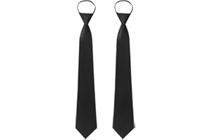 NODCOWS 2 Pezzi Cravatta Nera, Cravatta di Sicurezza Regolabile, Cravatte da Uomo Donna, Cravatta di Sicurezza con Nodi Preannodati per Ufficio, Nozze, Lavoro, Festa