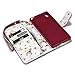 Produktbild Xperia E5 Cover, Terrapin Handy Leder Brieftasche Case Hülle mit Kartenfächer für Sony Xperia E5 Hülle Rot mit Blumen Interior