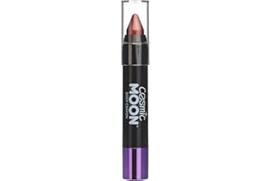 Metallic Face Paint Stick Body Crayon for the Face & Body by Cosmic Moon - Red - Face Paint Makeup for Adults, Kids - 3.2g