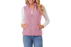 fuinloth Manteaux Polaire Sans Manche Femme, Chaud Léger Gilet Veste avec Poches Zippées