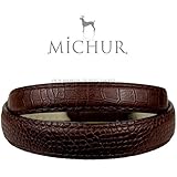 MICHUR LOXY, Hundehalsband Art Leder, Hund Halsband, Braun, Krokoprint, in verschiedenen Größen erhältlich