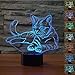 Produktbild Smartlife Lying Down Cosy Cat 3D Illusion Platform LED Lamp Night Lighting USB Touch Light Children Cute Night Bedroom Light Leisure 7 Colorful Gifts