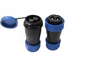 Hangton ty28 Lead Free Aviation étanche à l'eau 2 Broches séparateur connecteur mâle Femelle câble Prise vis Dispositif d'alimentation à sertir 45amp, Installation en Ligne déconnexion Rapide