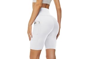 Missluck Radlerhose Damen mit Taschen Kurze Sporthose Hohe Taille Leggings Blickdicht Shorts Sommer Hose für Yoga Gym
